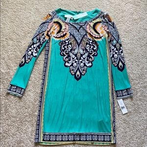 NWT Donna Morgan Patterned Long Sleeve Dress